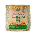 hay for rabbits with dried flowers