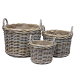 Round log baskets