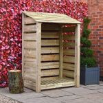 Greetham Light Green Log Store - 6ft Tall x 4ft Wide